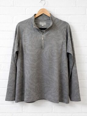 Sport Haley Quarter Zip Pullover Gray Lightweight Stretch Activewear Large